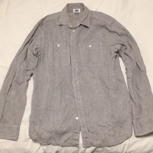 Grey chambray button up shirt size L